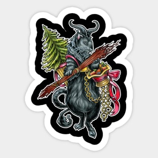 Krampus Ferret - With White Outline Sticker